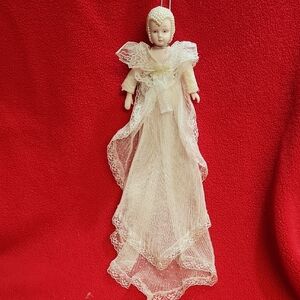 Elegant Cream Lace Doll Ornament